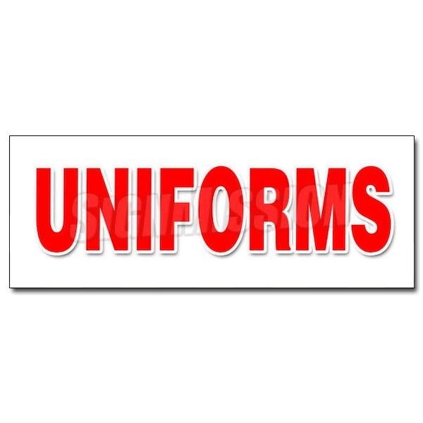 UNIFORMS DECAL sticker workplace organization corporate clothing image, D-36 Uniforms